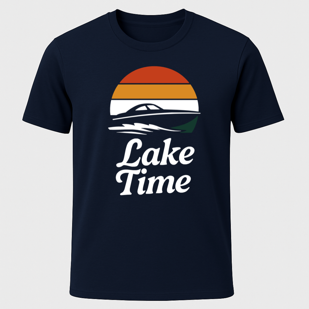 Lake Time Retro Sunset T-Shirt