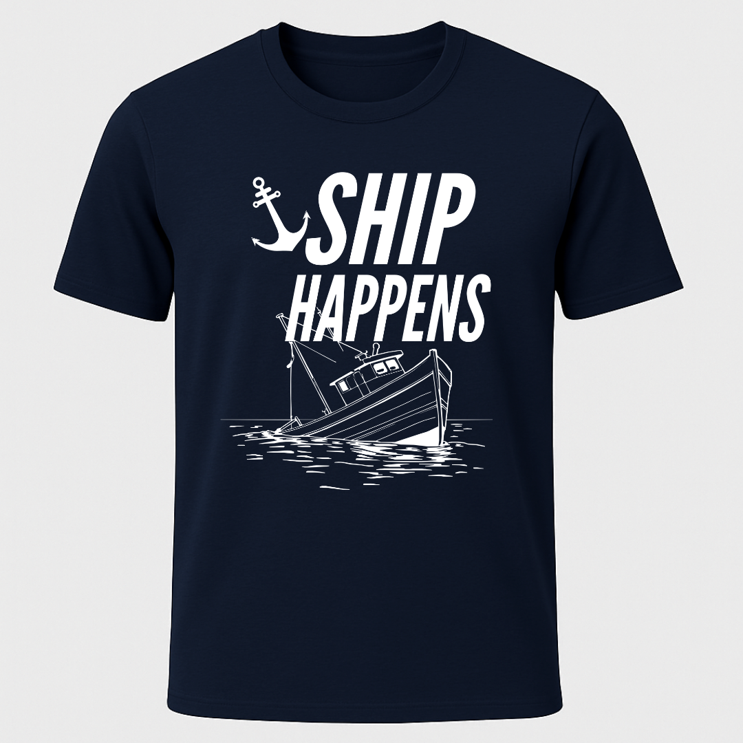 "Ship Happens" Sinking Fishing Boat T-Shirt