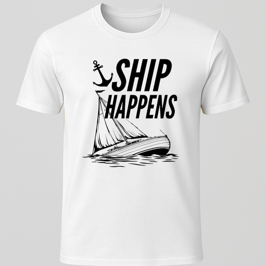 "Ship Happens" Sinking Sailboat T-Shirt