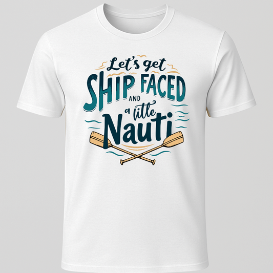"Let's Get Ship Faced" Oar Design T-Shirt