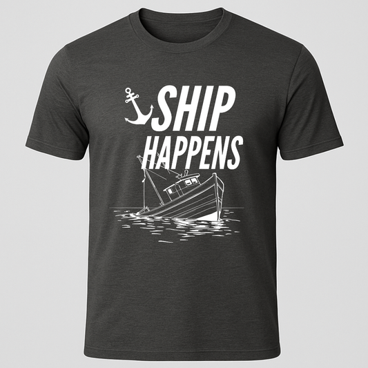 "Ship Happens" Sinking Fishing Boat T-Shirt