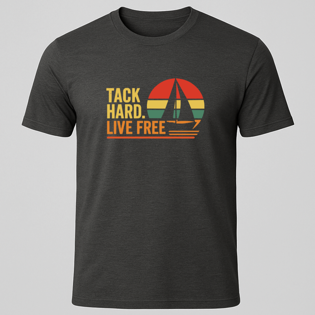 Tack Hard, Live Free Retro Sunset T-Shirt