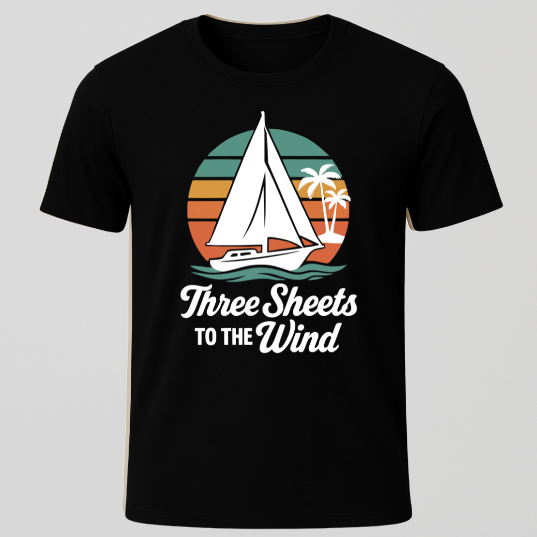 Three Sheets To the Wind Retro Sunset T-Shirt