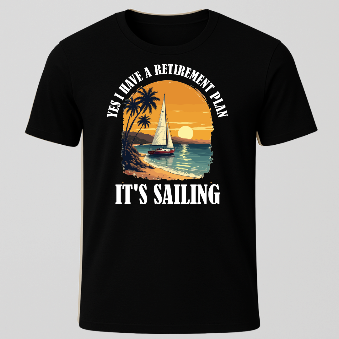 "Yes, I Have A Retirement Plan" Tropical Scene T-Shirt