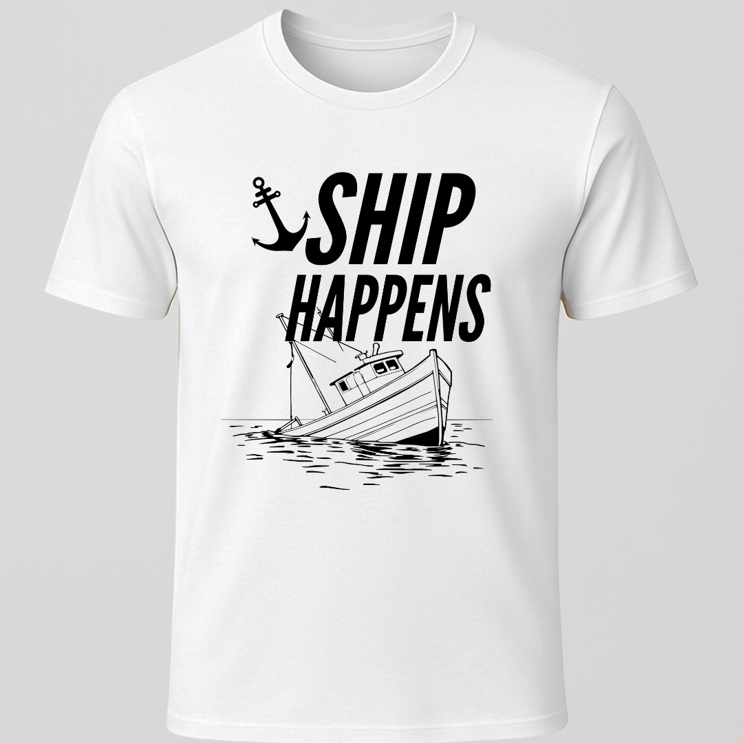 "Ship Happens" Sinking Fishing Boat T-Shirt