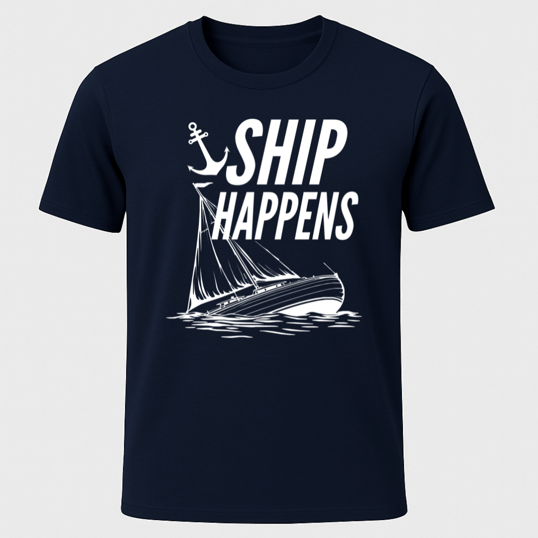 "Ship Happens" Sinking Sailboat T-Shirt