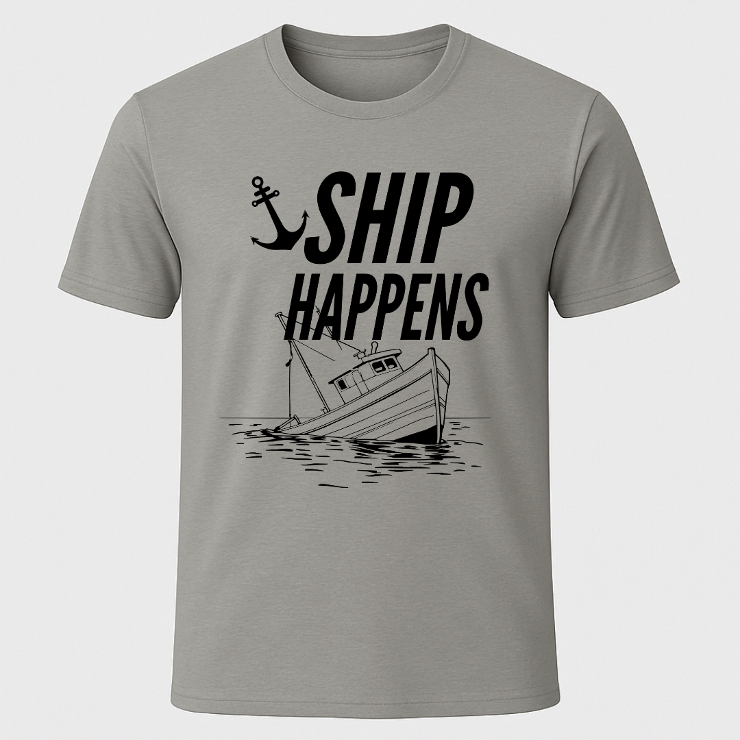 "Ship Happens" Sinking Fishing Boat T-Shirt