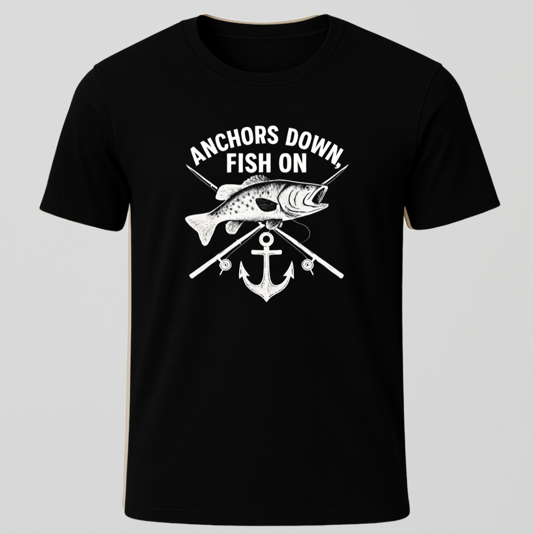 Anchors Down Fish On T-Shirt