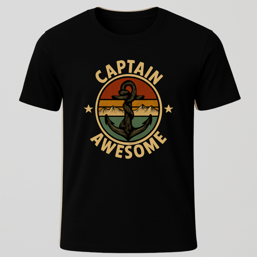 "Captain Awesome" Badge T-Shirt