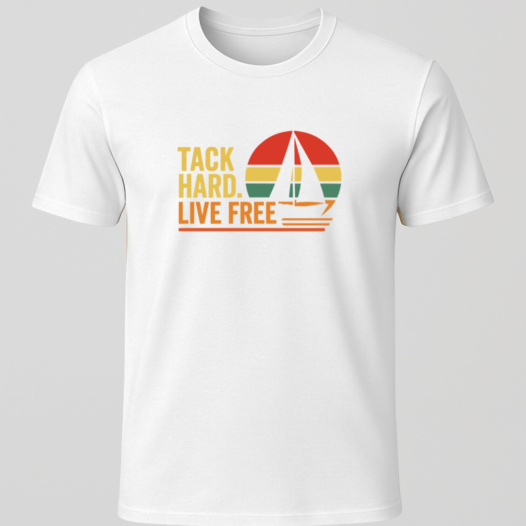 Tack Hard, Live Free Retro Sunset T-Shirt
