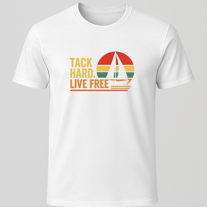 Tack Hard, Live Free Retro Sunset T-Shirt