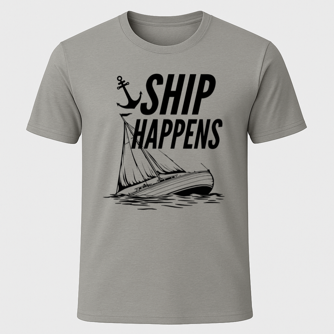 "Ship Happens" Sinking Sailboat T-Shirt