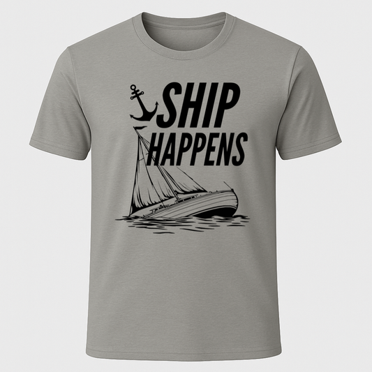 "Ship Happens" Sinking Sailboat T-Shirt