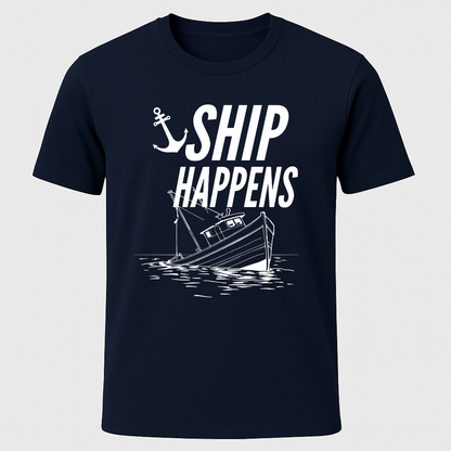 "Ship Happens" Sinking Fishing Boat T-Shirt