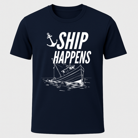 "Ship Happens" Sinking Fishing Boat T-Shirt