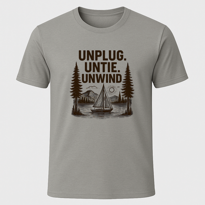 "Unplug, Untie, Unwind" Sailboat T-Shirt