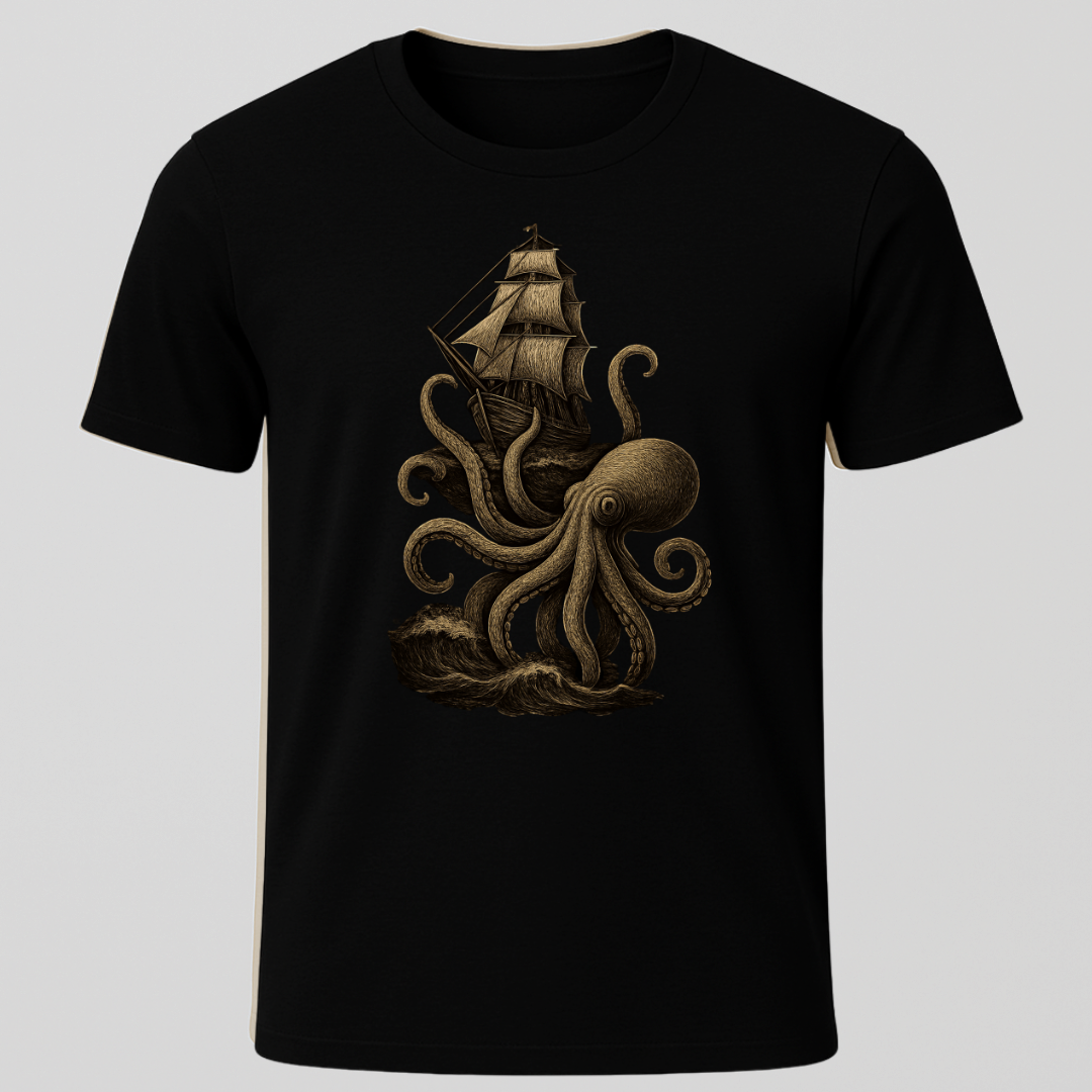 Epic Octopus Attacks Ship T-Shirt
