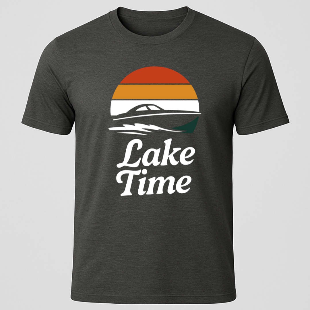 Lake Time Retro Sunset T-Shirt