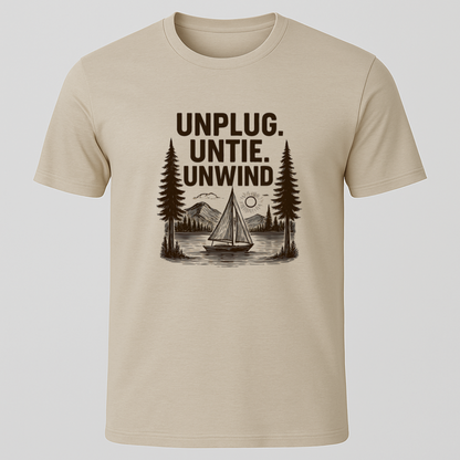 "Unplug, Untie, Unwind" Sailboat T-Shirt