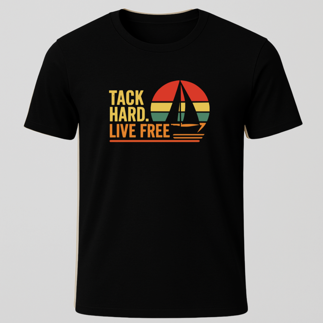Tack Hard, Live Free Retro Sunset T-Shirt