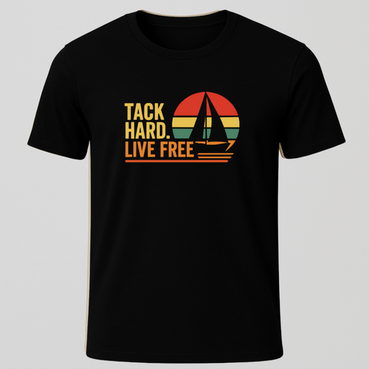 Tack Hard, Live Free Retro Sunset T-Shirt