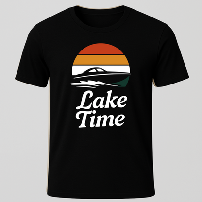 Lake Time Retro Sunset T-Shirt