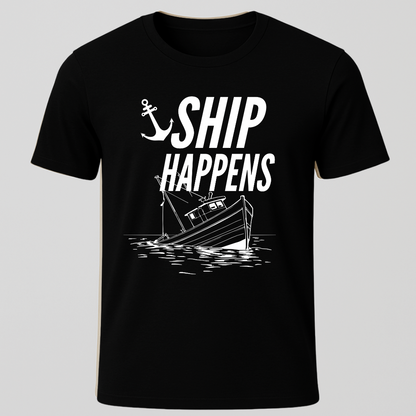 "Ship Happens" Sinking Fishing Boat T-Shirt