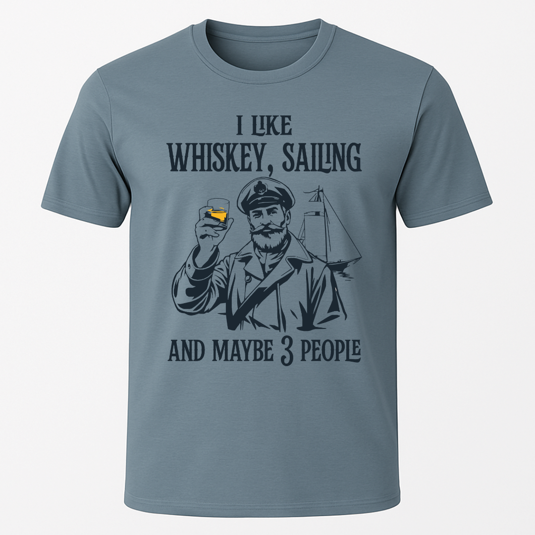 "I Like My Whiskey, Sailing" Captain Smiling T-Shirt