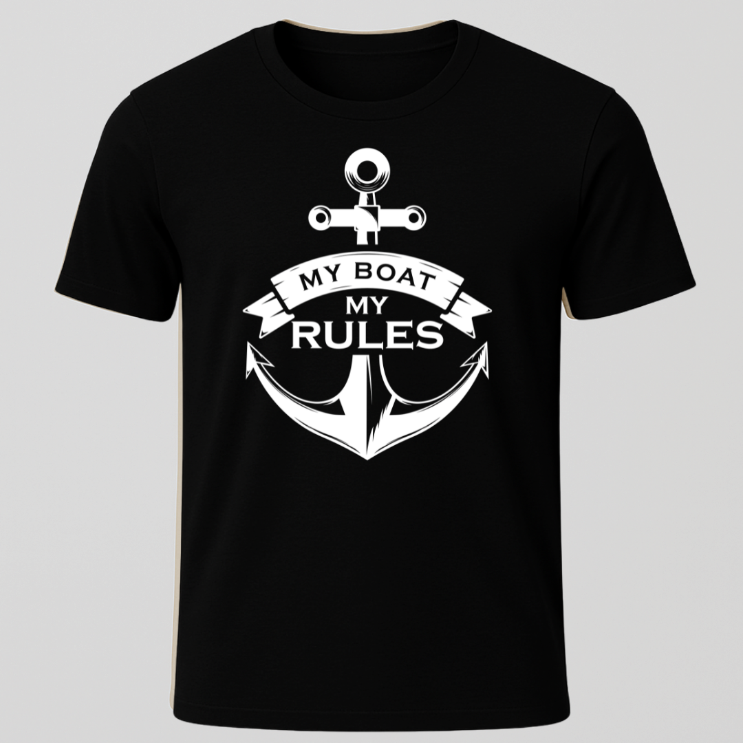 "My Boat, My Rules" Anchor Design T-Shirt