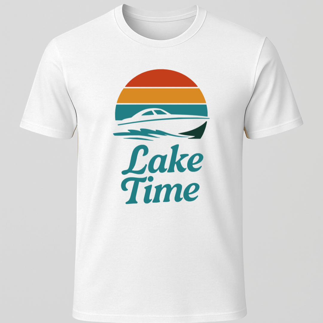 Lake Time Retro Sunset T-Shirt
