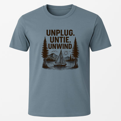 "Unplug, Untie, Unwind" Sailboat T-Shirt