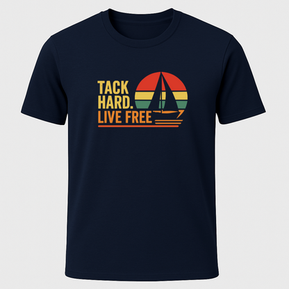 Tack Hard, Live Free Retro Sunset T-Shirt