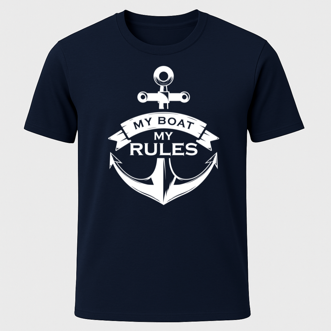 "My Boat, My Rules" Anchor Design T-Shirt