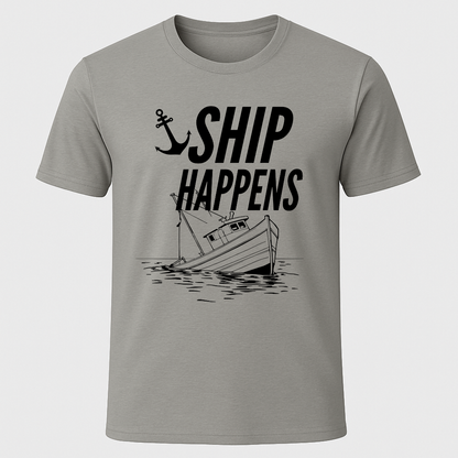 "Ship Happens" Sinking Fishing Boat T-Shirt