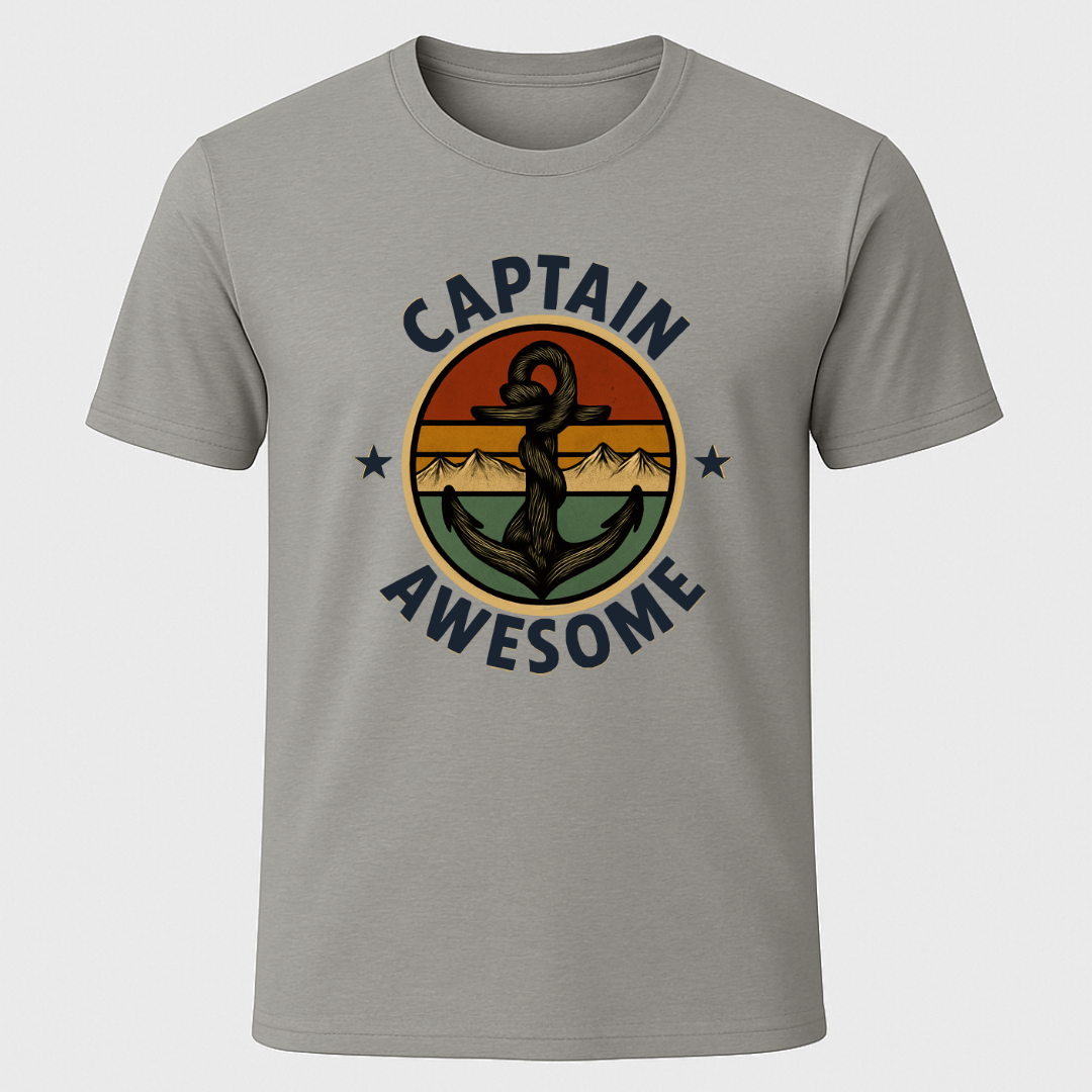 "Captain Awesome" Badge T-Shirt