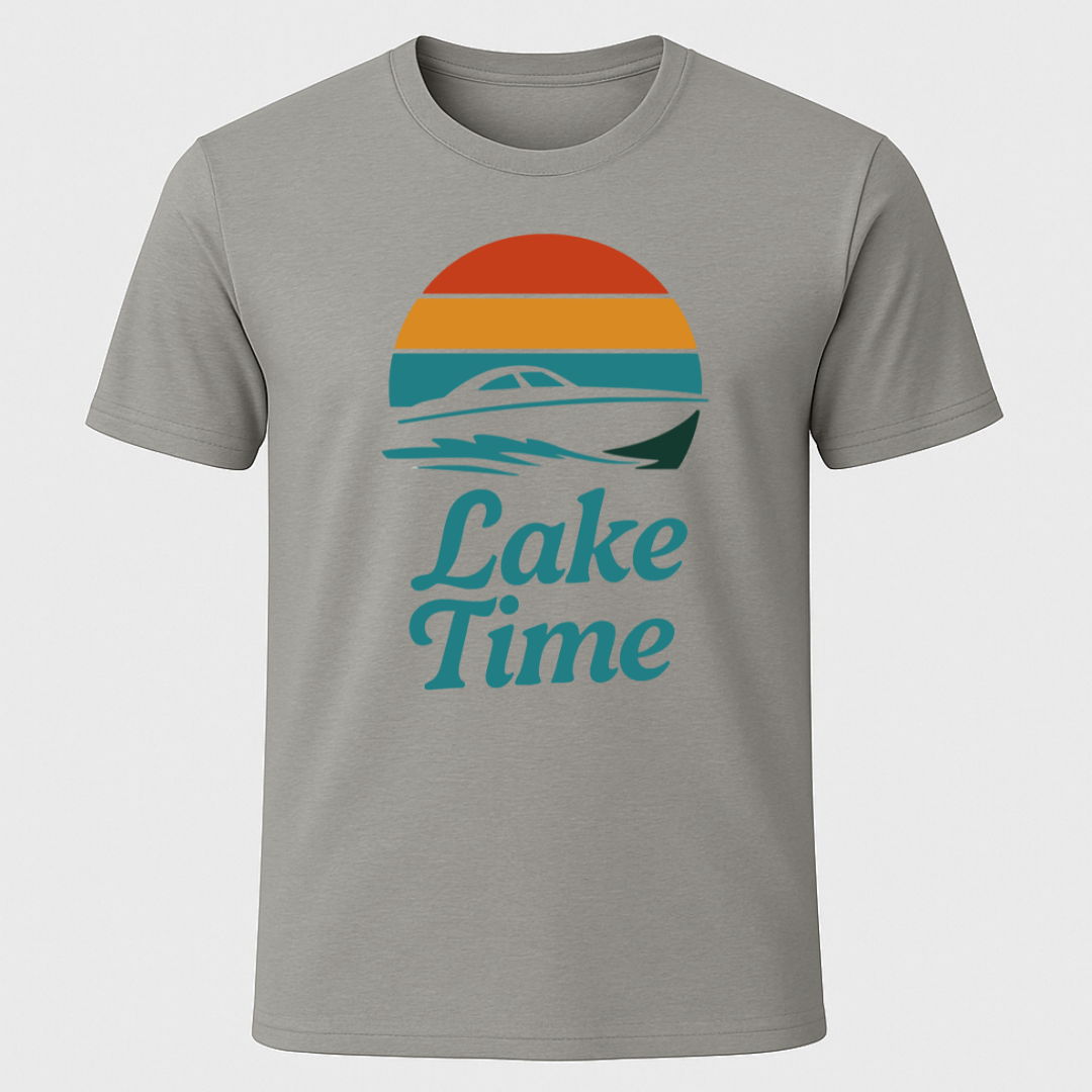 Lake Time Retro Sunset T-Shirt