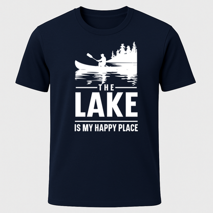"The Lake Is My Happy Place" Canoe Design T-Shirt